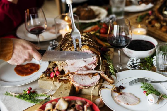 Family having a Christmas dinner